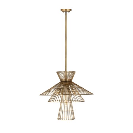 Z-Lite Alito 6 Light Chandelier, Rubbed Brass & Rubbed Brass 6015-6RB